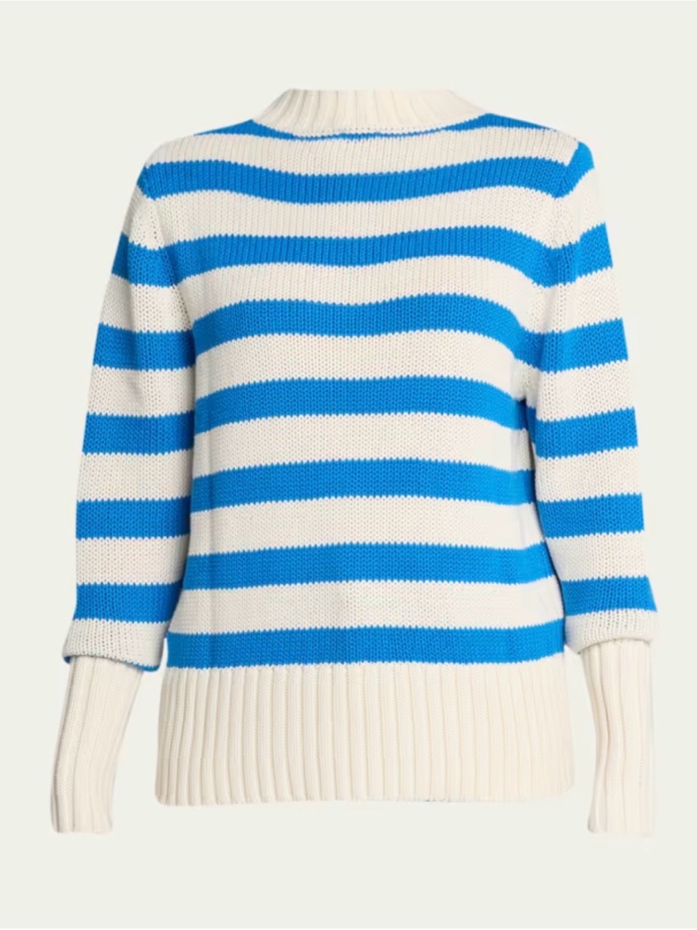 KULE The Tatum Blue and White Striped Crewneck Sweater; XS